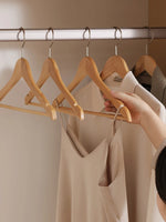 Perchas Madera Unidades  - Gancho Giratorio 360° - Perchas Ropa (Natural)