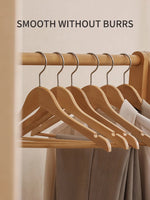 Perchas Madera Unidades  - Gancho Giratorio 360° - Perchas Ropa (Natural)